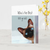 Wer ist der beste 100 Jahre alte Cat Kitten Spaß Karte (Gelbe Blume)