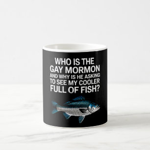 Wer ist der Gay Mormon Funny LGBTQ Pride Fish Kaffeetasse