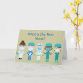 Wer ist die beste Krankenschwester, die du Spaß ha Karte (Gelbe Blume)