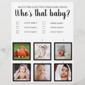 Wer ist dieses Baby-Dusche-Spiel lustige einfache Flyer (Vorne)