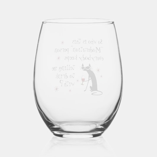 Wer ist dieses milde Weinangebot? Weinglas Ohne Stiel (Rückseite)