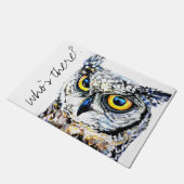 Wer ist dort? Eule Fußmatte (Schrägansicht)