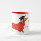 "Wer ist eine clevere Wurst" Dackel Abschluss Tass Tasse (Zentrum)