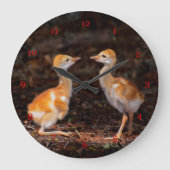 Wer ist größer? Sandhühnchen Große Wanduhr (Vorderseite)