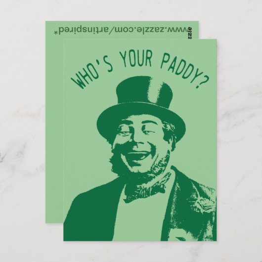 Wer ist Ihre Paddy-St. Patricks Day? Postkarte (Vorne/Hinten)