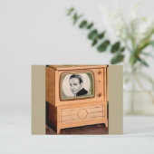 Wer ist im Fernsehen? Postkarte (Stehend Vorderseite)