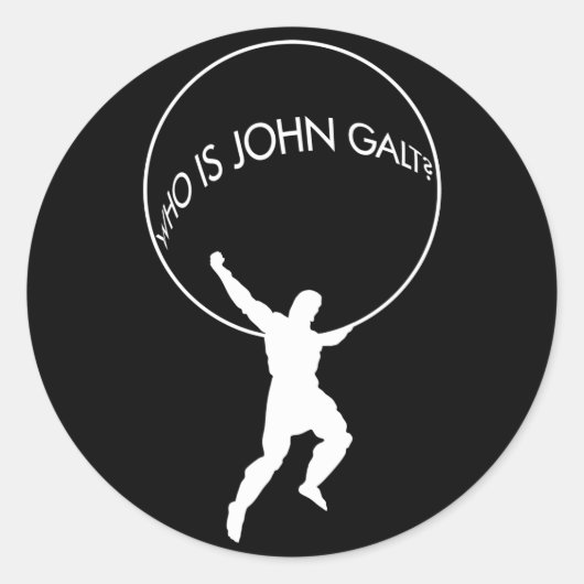 Wer ist John Galt-Aufkleber? Runder Aufkleber (Vorderseite)