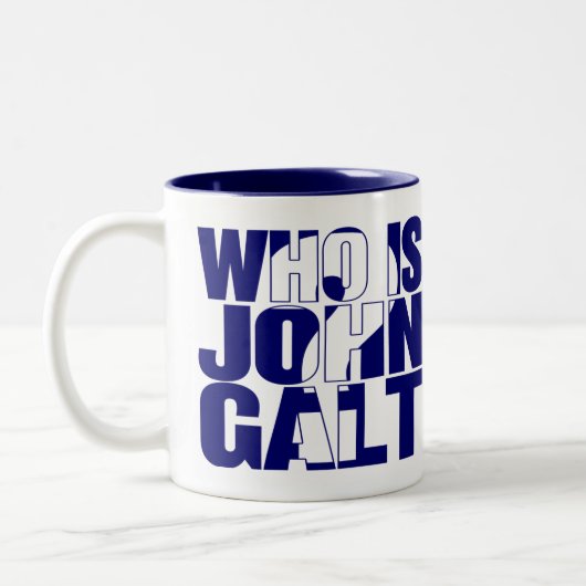 Wer ist John Galt? Blau der Tasse 15oz (Links)