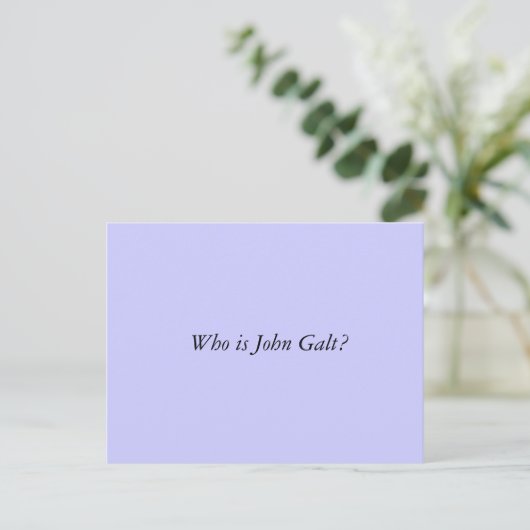 Wer ist John Galt? Postkarte (Stehend Vorderseite)