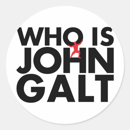 Wer ist John Galt? Runder Aufkleber (Vorderseite)