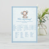 Wer ist meine Mama Niedlich Brown Bear Baby Card? Einladung (Stehend Vorderseite)