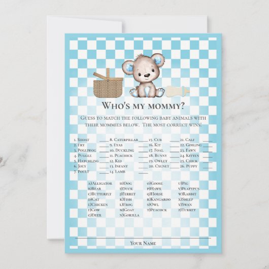 Wer ist meine Mama Niedlich Teddy Bear Baby Card? Einladung (Vorderseite)