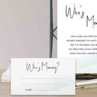 Wer ist Memory Brautparty Game Green Wash Card