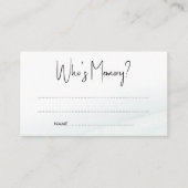 Wer ist Memory Brautparty Game Green Wash Card Hinweiskarte (Vorderseite)