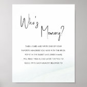 Wer ist Memory Brautparty Game Green Wash Poster (Vorne)