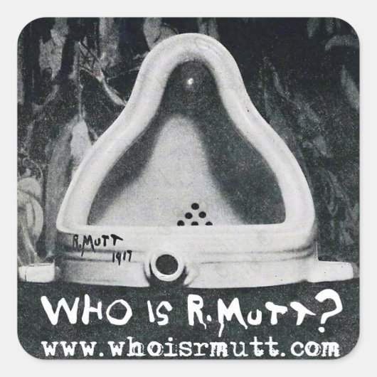 Wer ist R. Mutt "Fontaine" Sticker? Quadratischer Aufkleber (Vorderseite)