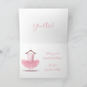Wer ist Tutu Niedlich Ballerina Pink Girly Geburts Karte (Innenseite)