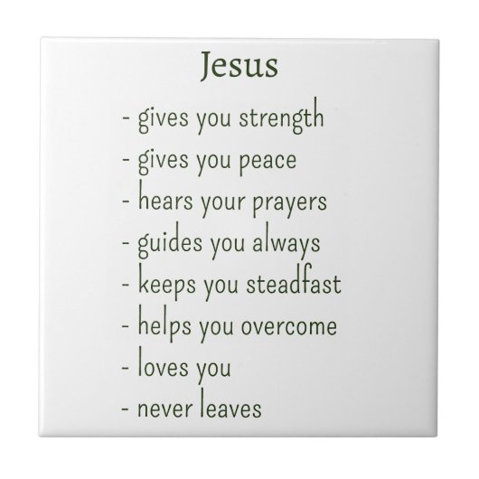 Wer Jesus ist Trost Erinnerung Geschenk Fliese (Vorderseite)
