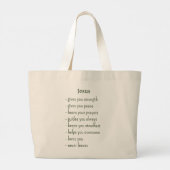 Wer Jesus ist Trost Erinnerung Geschenk Jumbo Stoffbeutel (Rückseite)