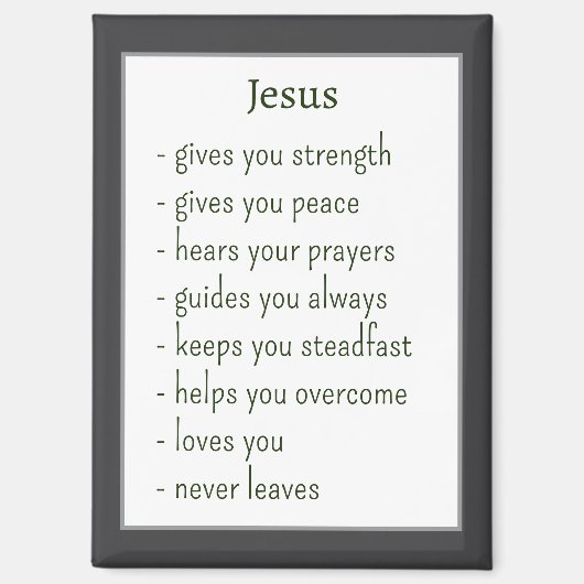 Wer Jesus ist Trost Erinnerung Geschenk Magnet (Vorderseite)