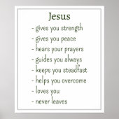 Wer Jesus ist Trost Erinnerung Geschenk Poster (Vorne)