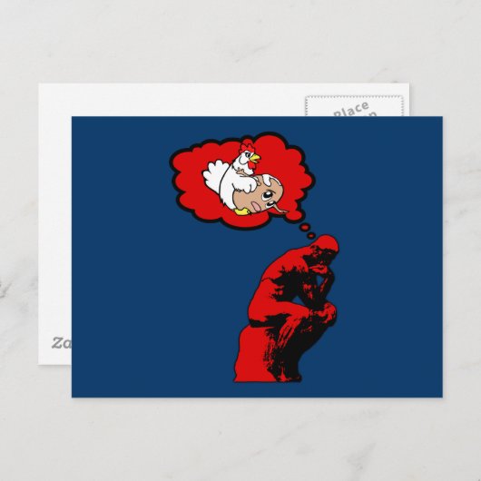 Wer kam zuerst das Huhn oder das Ei? Postkarte (Vorne/Hinten)