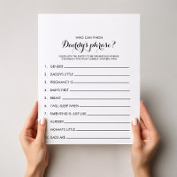 Wer kann Daddys Phrase Baby Shower Game beenden?