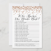 Wer kennt Bride Best Brautparty Game 12x18? Einladung (Vorderseite)