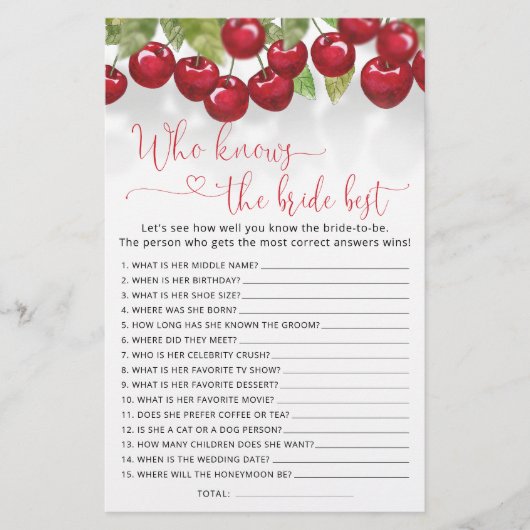 Wer kennt Bride das beste Brautparty-Spiel? (Vorderseite)