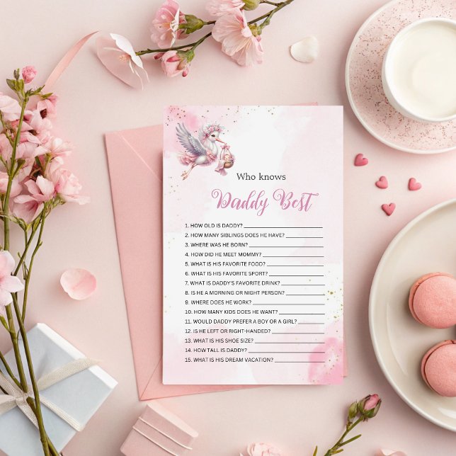 Wer kennt Daddy am besten? Pink Storch Mädchen Bab (Von Creator hochgeladen)