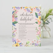Wer kennt Daddy Best Baby Game Card? Einladung (Stehend Vorderseite)