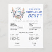 Wer kennt Daddy best Blue Baby Shower Game? (Vorderseite)