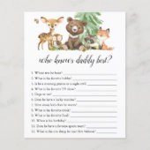 Wer kennt Daddy Best Game Animals Baby Shower Flyer (Vorne)