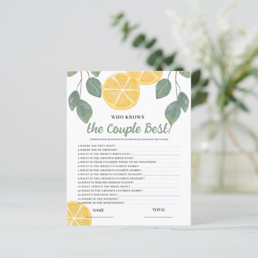 Wer kennt das beste Lemon Bridal Game? (Stehend Vorderseite)