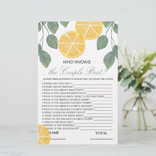 Wer kennt das beste Lemon Bridal Game? (Stehend Vorderseite)