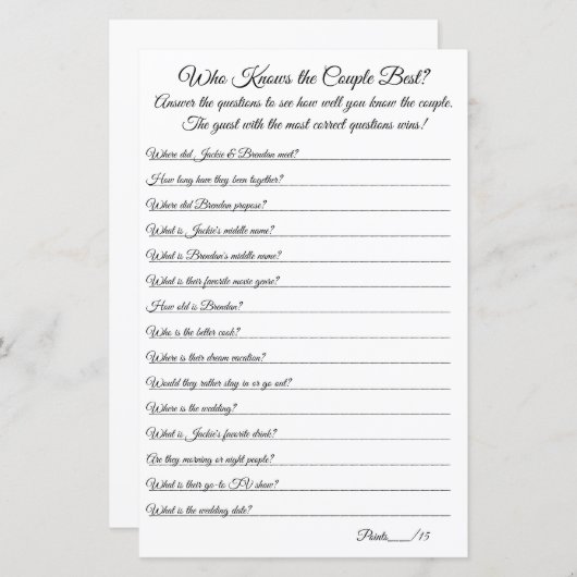 Wer kennt das beste Paar? (Vorne/Hinten)