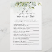 Wer kennt das beste Spiel der Braut? (Vorderseite)