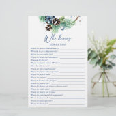 Wer kennt das beste Winterspiel im Brautparty? Briefpapier (Stehend Vorderseite)