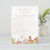 Wer kennt das Brautparty Boho Wildblumen Einladung (Stehend Vorderseite)