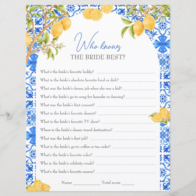 Wer kennt das Bride Best Brautparty Game Lemon? (Vorderseite)