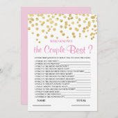 Wer kennt das Couple Best Brautparty Game? Einladung (Vorne/Hinten)