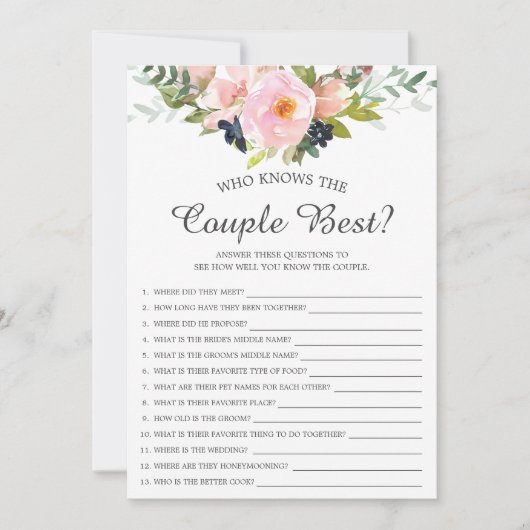 Wer kennt das "Couple Best Game Brautparty"? Einladung (Vorderseite)