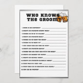 Wer kennt das Groom, Bachelor Party Game? Einladung (Vorne/Hinten)