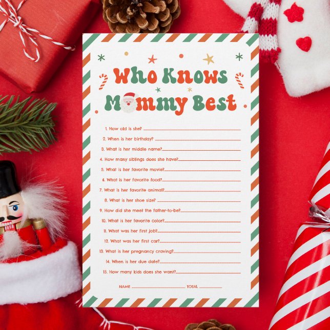 Wer kennt das Mama Best Christmas Baby Shower Game (Von Creator hochgeladen)