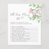 Wer kennt das Mama Best Elephant Baby Shower Game? (Vorderseite)
