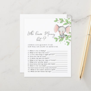 Wer kennt das Mama Best Elephant Baby Shower Game?