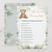 Wer kennt das Mama Best Teddy Bear Baby Shower Gam