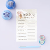 Wer kennt das Mama Best Teddy Bear Baby Shower Gam Flyer (Einzeln)