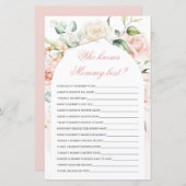 Wer kennt das Mommy best Blush Baby Shower Game? (Vorne/Hinten)