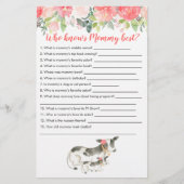 Wer kennt das Mommy Best Cow Farm Baby Shower Game (Vorderseite)